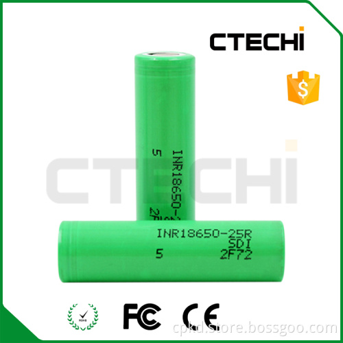 3.6v 18650 li-ion battery 18650 2500mah 25R 18650 rechargeable battery